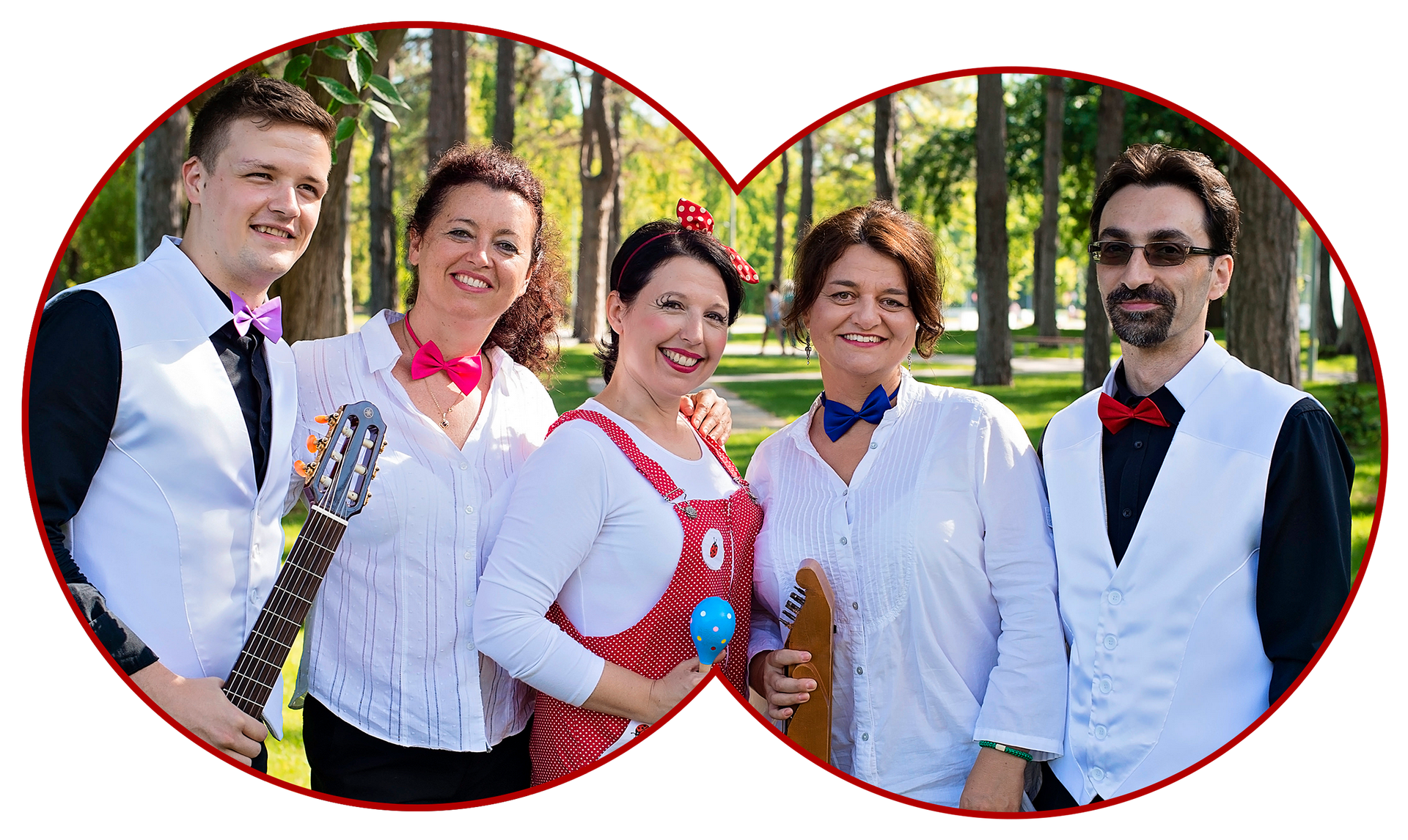 A Kíváncsi Katica mesezenekar közös fotója